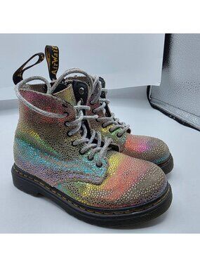 Dr. Martens 1460 Pascal Toddler Size 8 Iridescent Lace Up Boots School Casual
